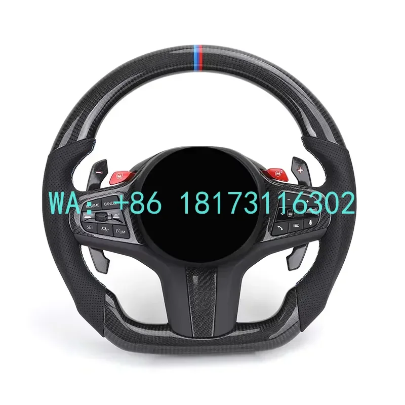 China Plant 2026 With M1 M2 Button Half Perforated Leather Carbon Steering Wheel G01 G20 G30 G31 M2 G87 M3 G80 G81 M4 G8