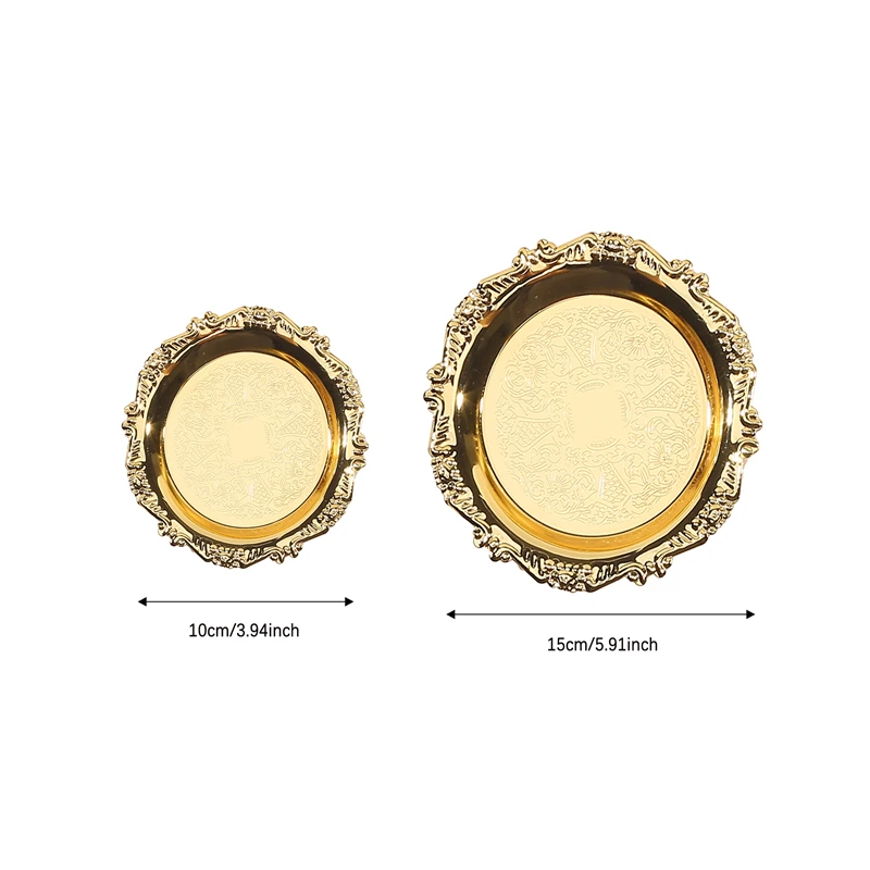 Storage Mini Tray Silver Cake Fruit Plate Jewelry Display Plastic Tray Party Sushi Plate For Home Decor Photo Props