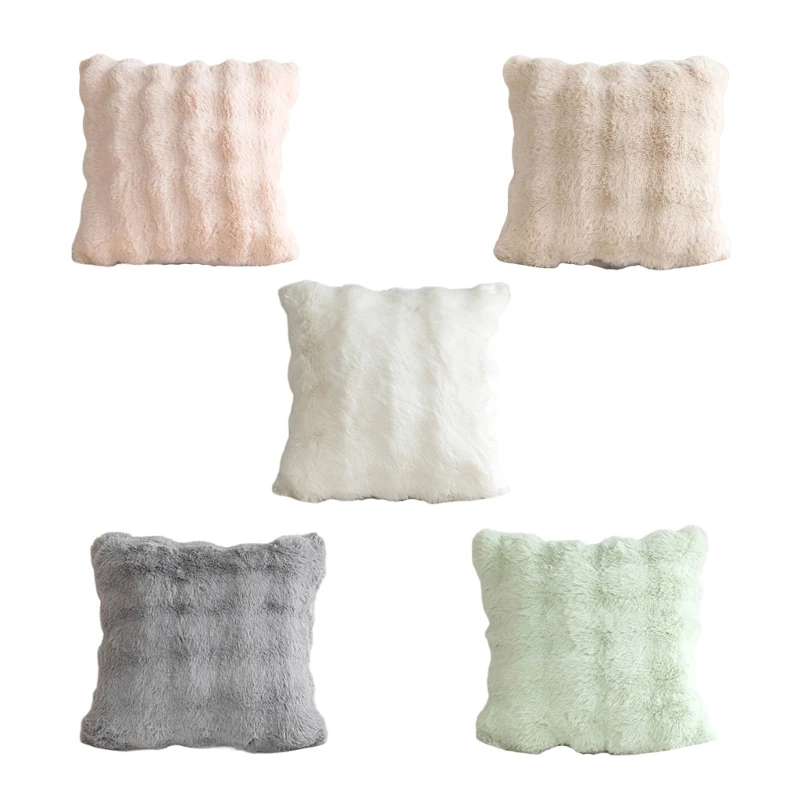 Luxurious 3D Soft Plushes Touch Faux Furs Pillow Cover Bubble Sofa Cushions Drop shipping