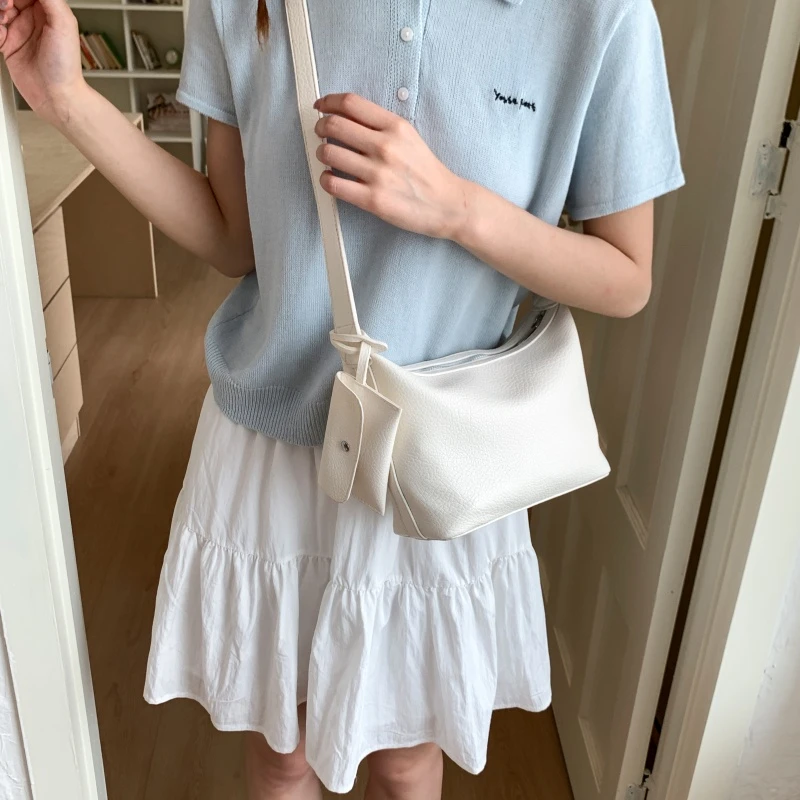 موضة بسيطة الصلبة النمط الكلاسيكي بولي PU حقائب كتف مربعة عالية الجودة تخفيف رائعة حقائب كروسبودي للنساء 2025 جديد