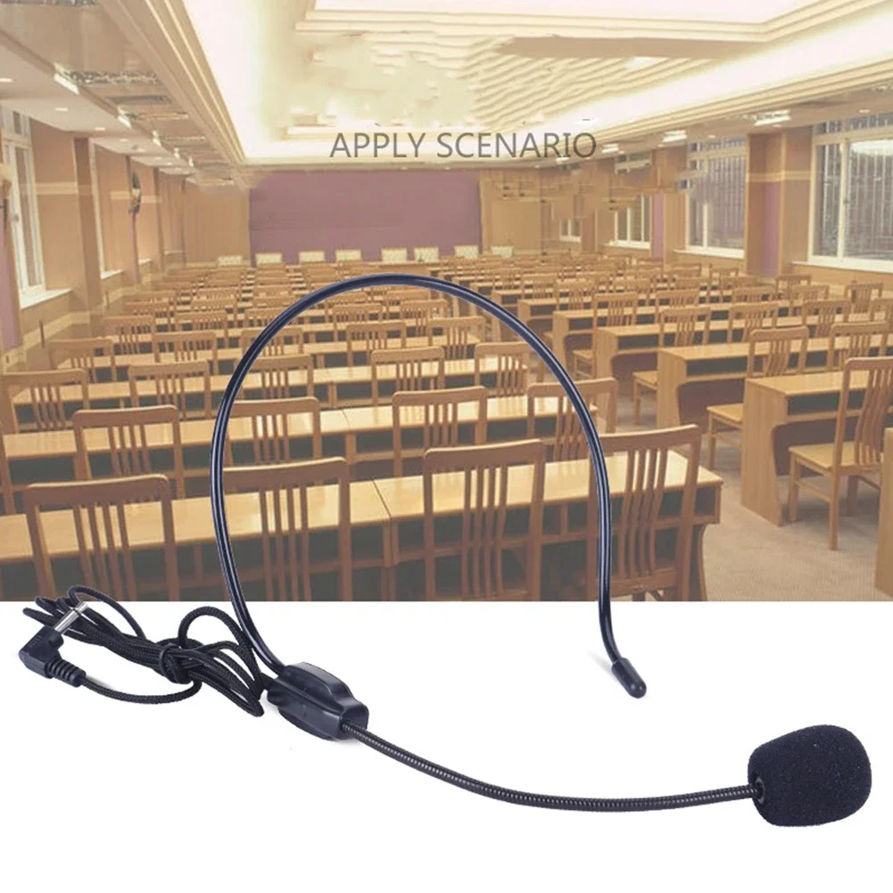 3.5mm Head-mounted Wired Microphone Reading Voice Headset Mini Mic Lightweight Over Head For Teaching Meeting Speech