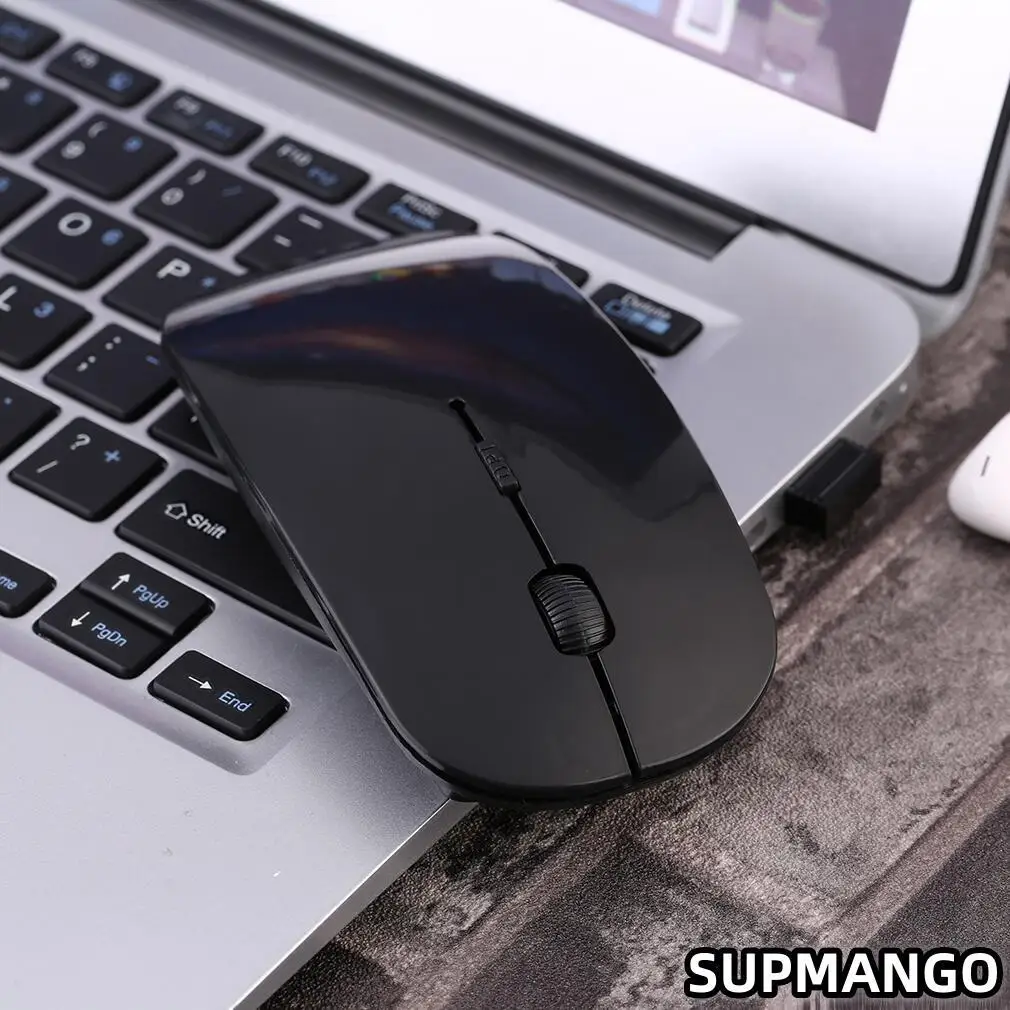 Ultra Thin USB 2.4Ghz Wireless Mouse Wireless Mouse 1600DPI 4 Buttons Cordless Mice for PC Desktop Laptop Windows Computer