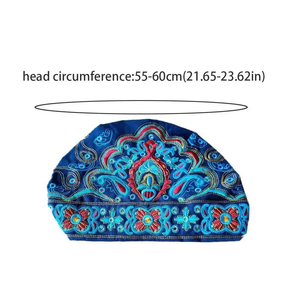 Fashion Embroidery Flowers Bandanas Ethnic Mexican Style Turban Hats Breathable Vintage Beanie Hat for Women