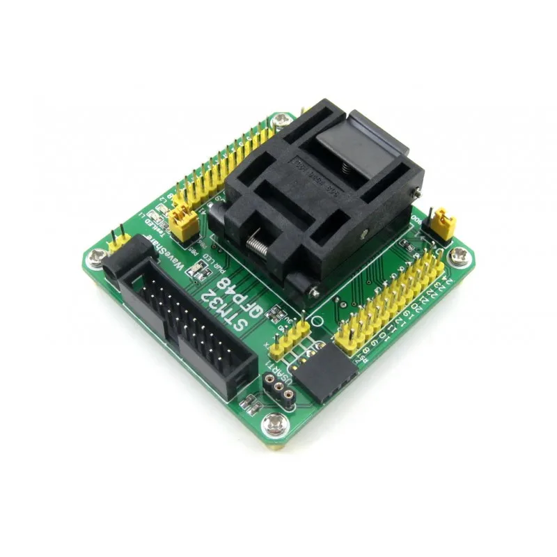 Yamaichi IC Test & Burn-In Socket With A Simple Board, Specifically Designed For STM32 Microcontroller In QFP48(0.5mm Pitch) Pac