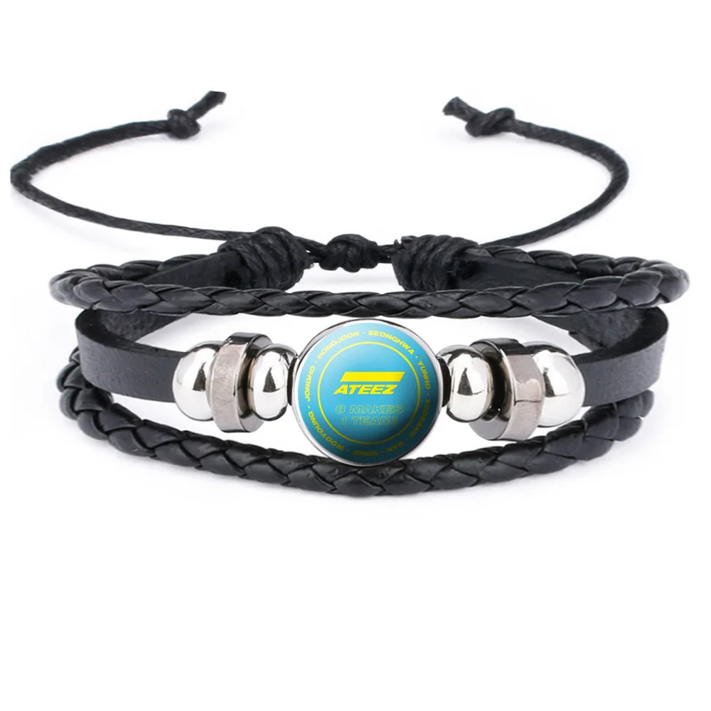 KPOP ATEEZ (G)I-DLE IU ASTRO GOT7 MAMAMOO Bracelet Art Multilayer Braided Bracelets Bangles Fans Jewelry Gifts