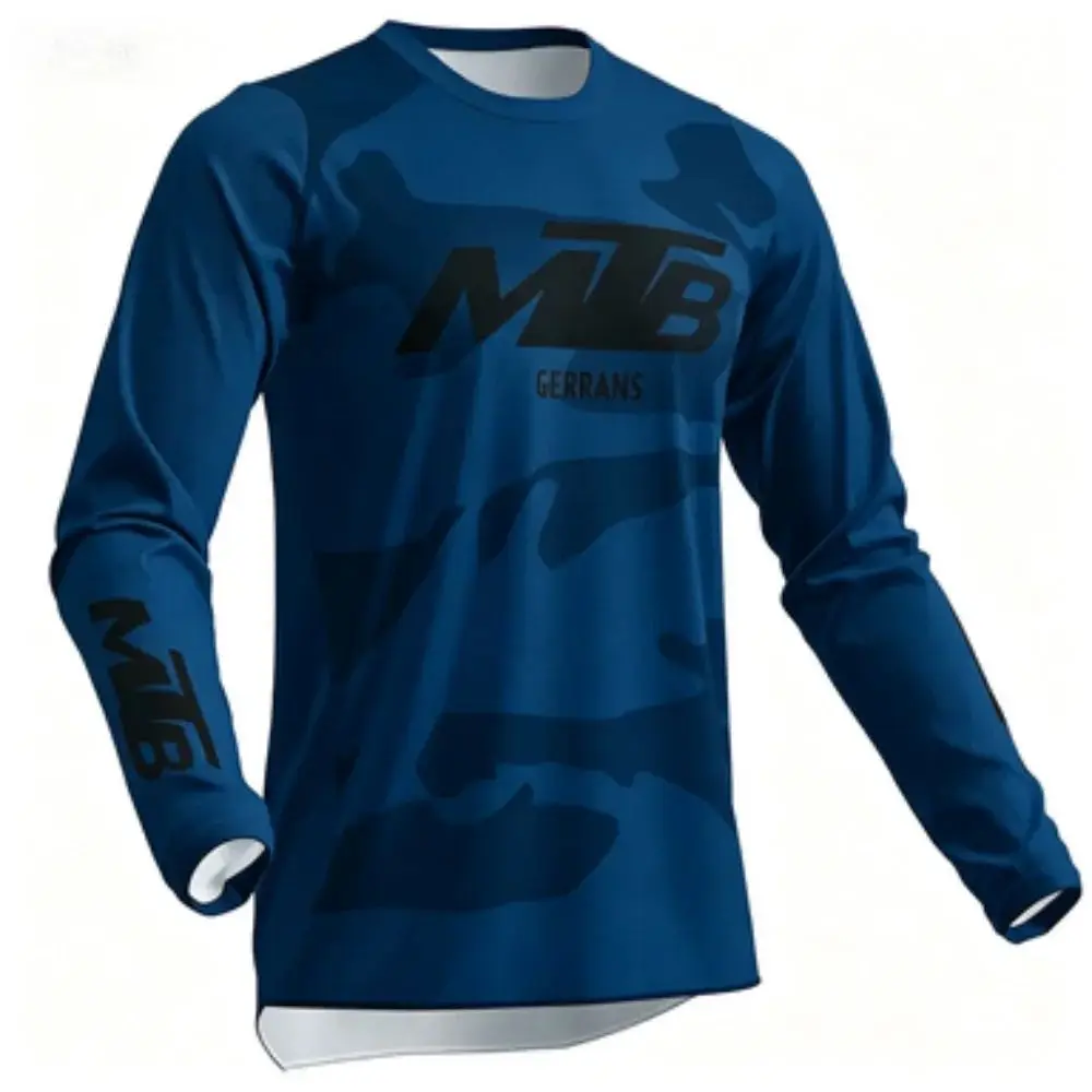 Family Matching Long Sleeve MTB Cycling Jersey, Neon Camo Motocross MX Top, Breathable Off-Road Racing Riding Shirt, Outdoor - view 3