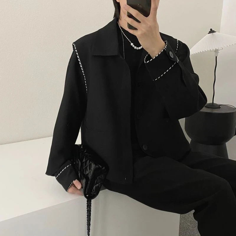 Jacket for Men Short Party Cropped Coats Single Breasted High Quality Fashionable Man Suits and Blazers Original Clothing Summer