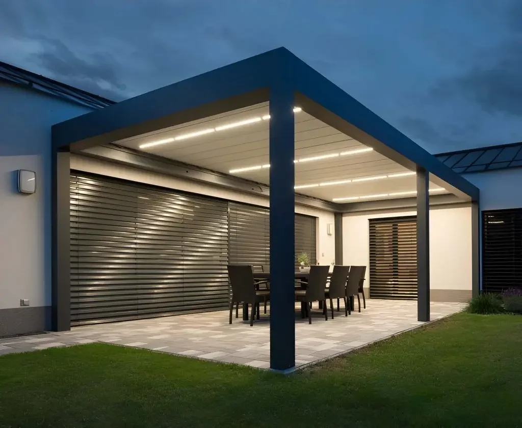 

Bioclimatic Pergolas Aluminum, Profile Electric Glass Roof, Louvre Pergola 3X4 4X4, Pavilion Outdoor Electric Gazebo