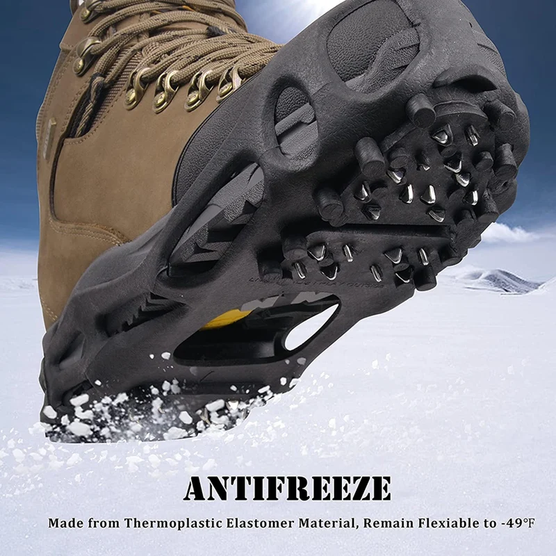 Ice Cleats Snow Traction Cleats Crampon For Walking On Snow And Ice 28 Spikes Upgrade Non-Slip Overshoe