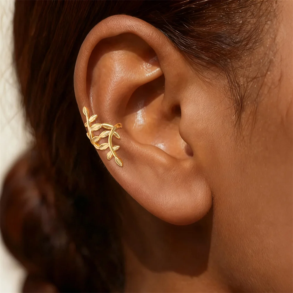 CANNER 1PC 925 Sterling Silver Smooth Tree Branch Ear Bone Clip Earring For Women Ins 6/8/10/12mm CZ Hoop Earring Jewelry Gift - view 3