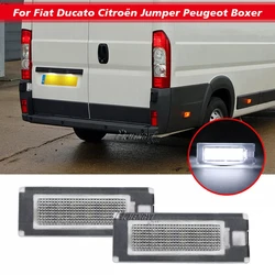 2X 12V 18 LED License Number Plate Light Lamp White For Fiat Ducato Bus Box Peugeot Boxer Bus Box Citroen Jumper Bus Box 06-2020