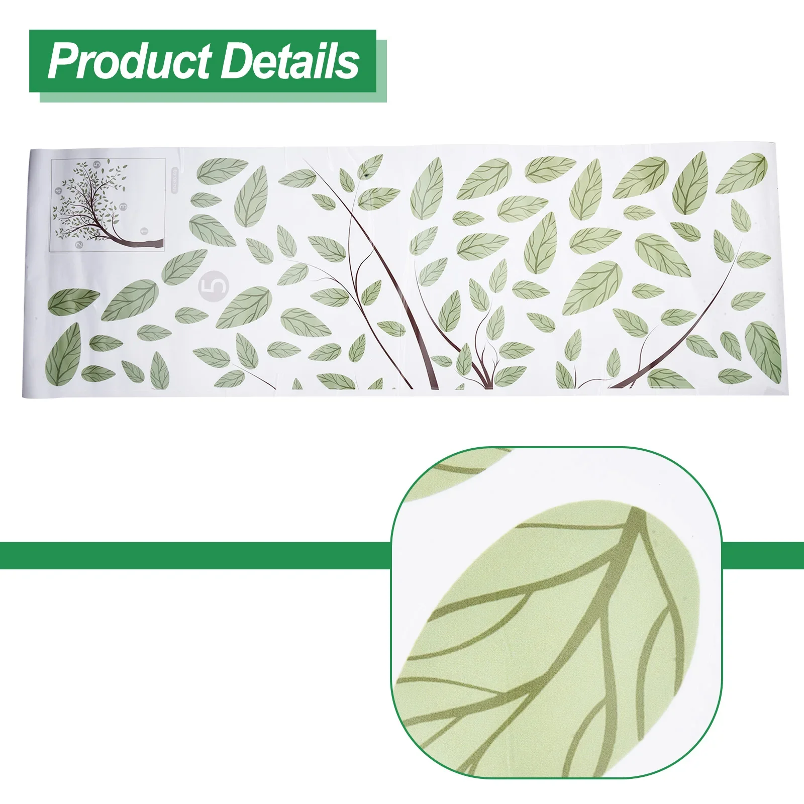 Large Tree Background Decorative Wall Sticker Creative Flat Door Green Leaf Tree Large Transparent Film Wall Sticker