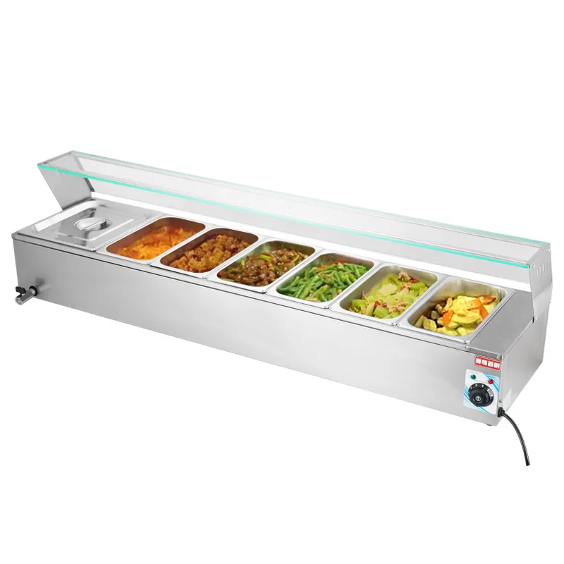 Commercial Desktop Stainless Steel Heated Food Warmer Equipment For Canteen Restaurant Hotel Fast‑Food Use