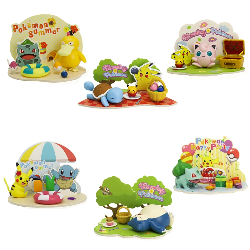 ポケモンモデルゼニガメピカチュウマイクロシーンフィギュアアニメーション周辺コレクション子供のおもちゃ誕生日プレゼント漫画人形