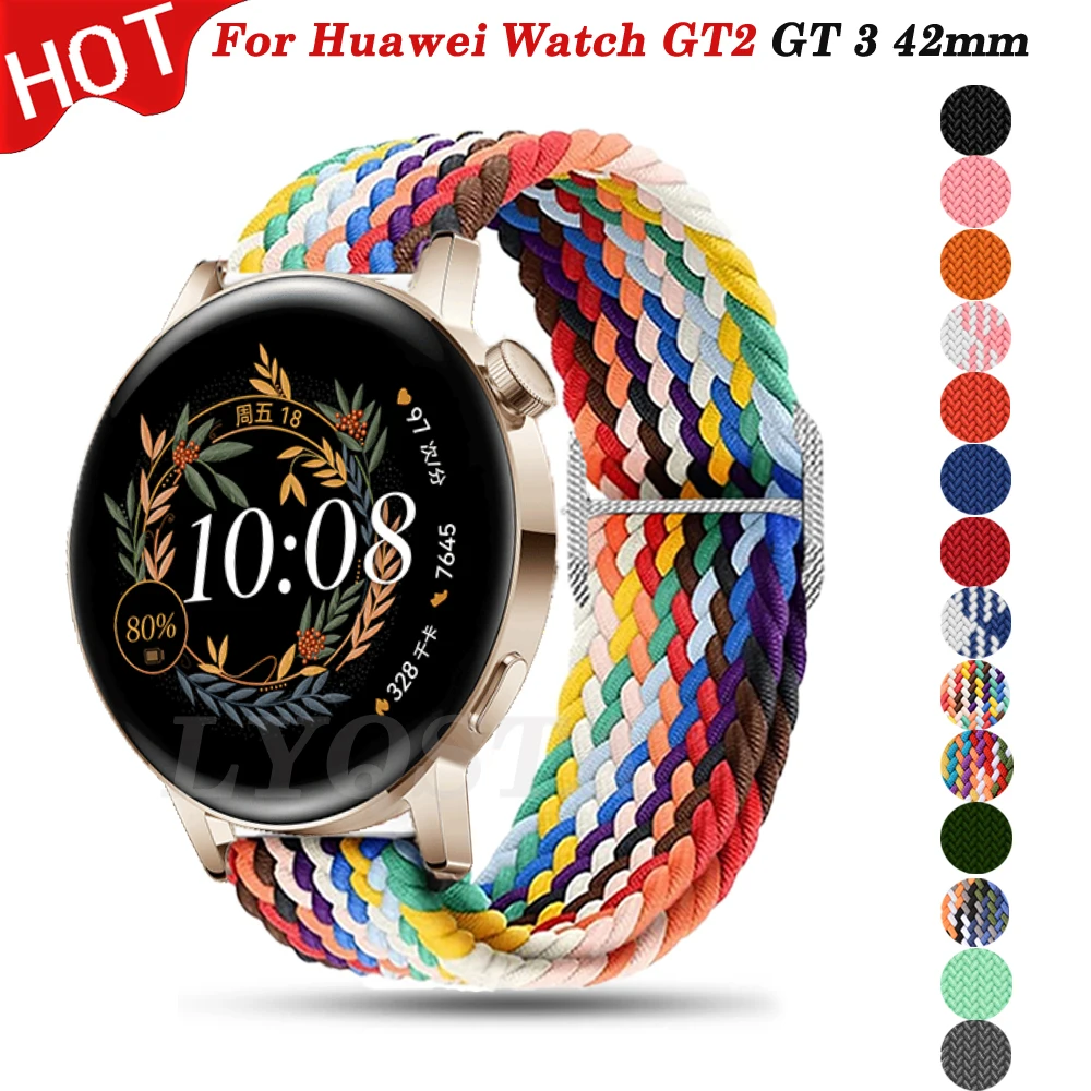 20 22mm Elastic Nylon Smart Watch Band For Huawei Watch GT3 GT 3 42 46mm Wristband Straps GT 2 GT2 Pro Watchband Bracelet Belt