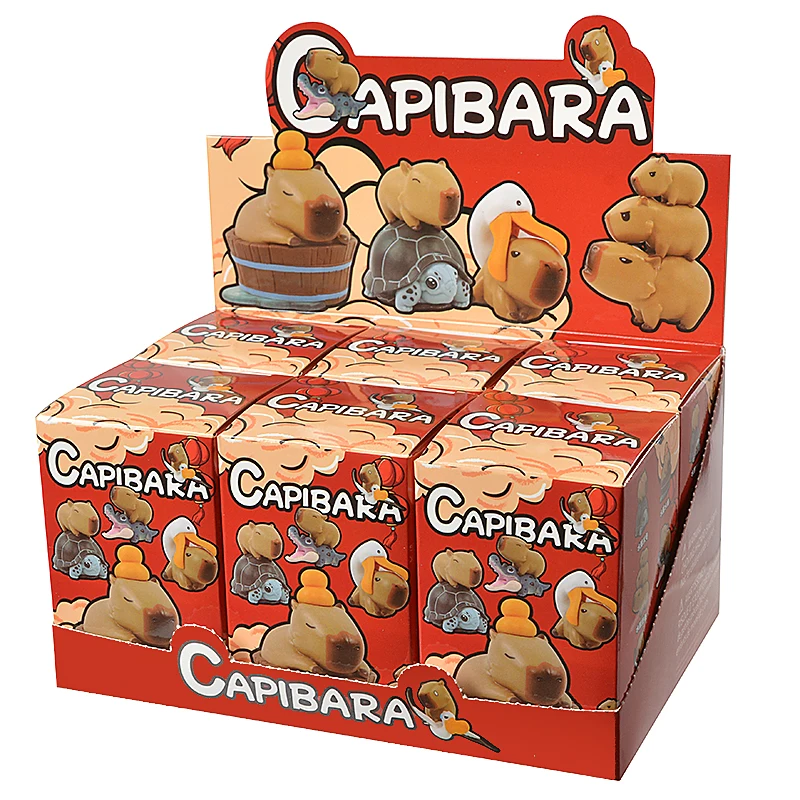 6Pcs/Set Blind Box Capybara Animals Figure Model Doll Collection Decoration Toy For Children\'s Gift