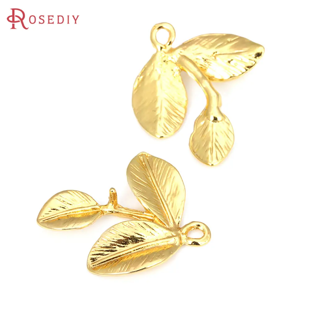 20PCS Gold Color Zinc Alloy Tree Leaf Leaves Charms Pendants High Quality Diy Jewelry Making Necklace Earrings Accessories image 3