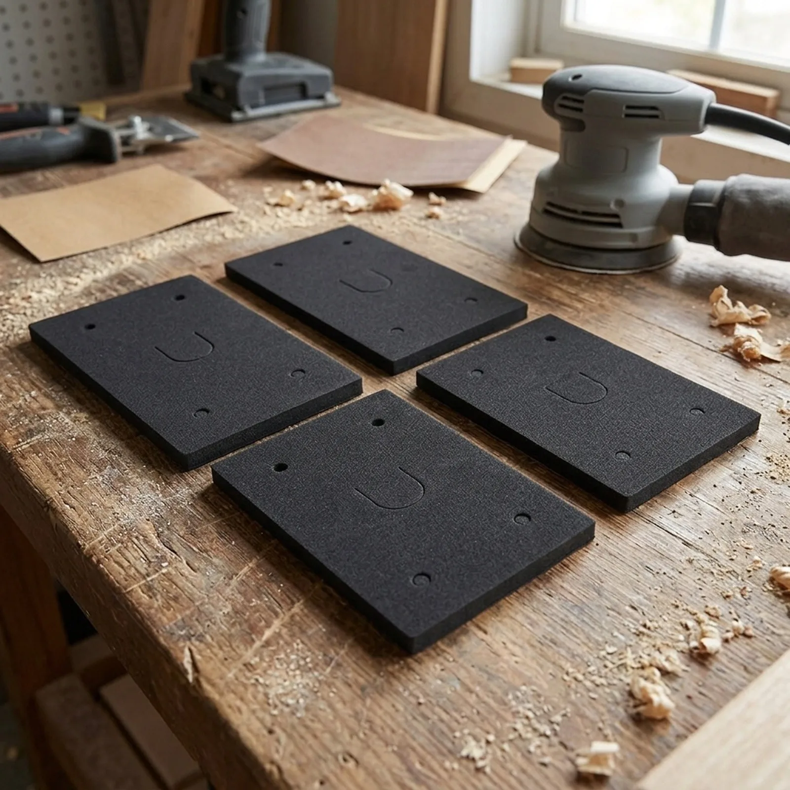 Replacement Sander Polishing Backing Pad 4 Hole Foam for 9035 Sander Machine for non OEM Set of 4 Replacement Sander