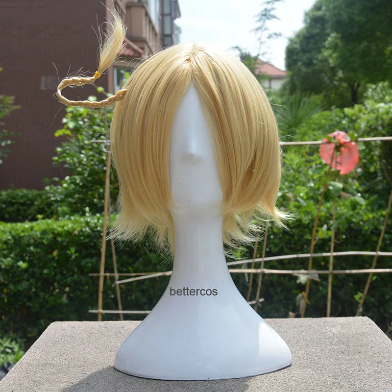 Hetalia Axis Powers Canadá Matthew Williams pelucas de Cosplay peluca de pelo sintético resistente al calor Rubio corto mezclado + gorro de peluca