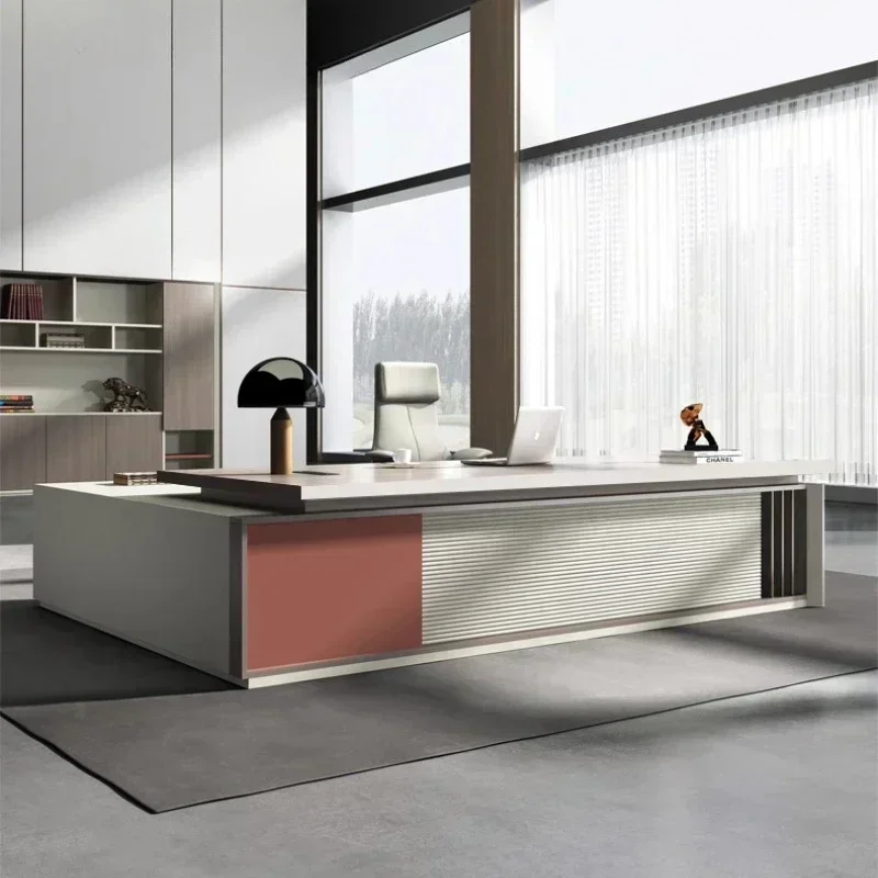 Gaming Table Storage Filing Cabinets Luxury Simple Modern Light Supervisor President Boss Desk Computer Desk Table Room Desks