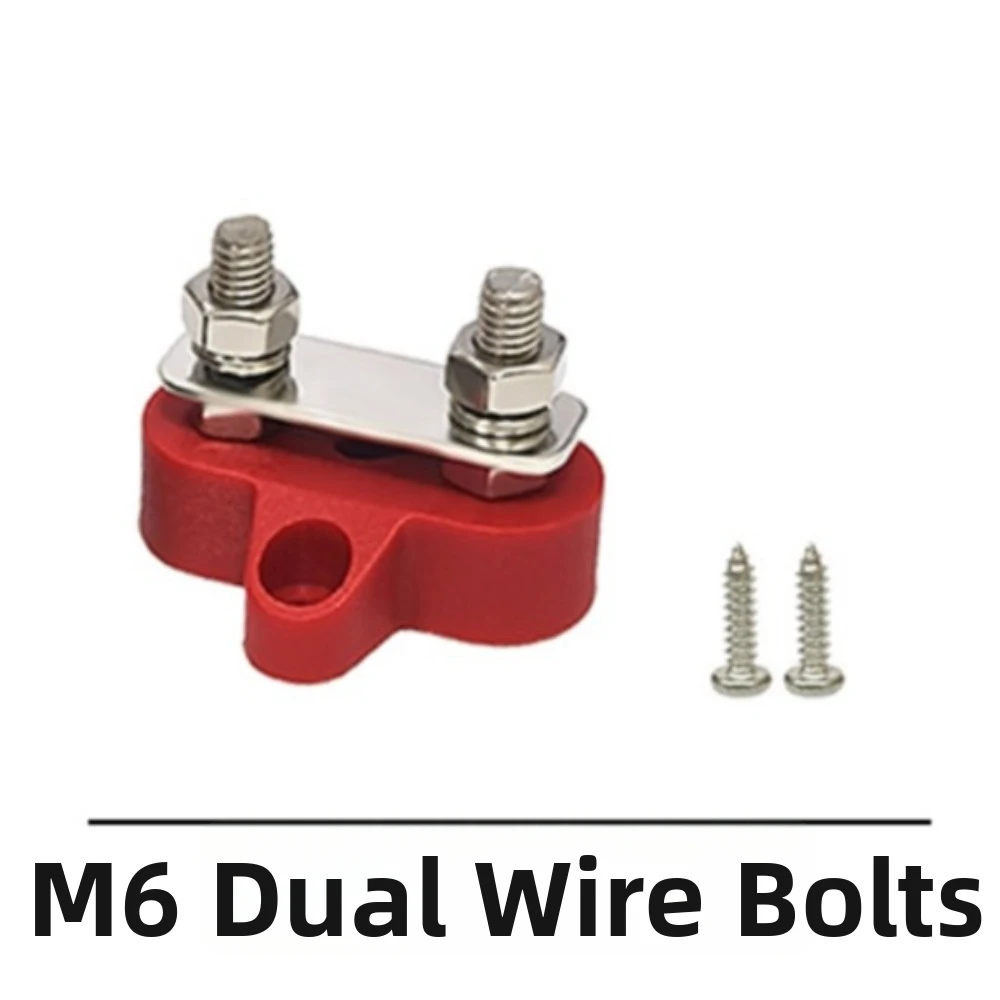 M6 Thread Battery Terminal Connector Corrosion Resistant Flame-Retardant Battery Replacement Terminal Nut Included