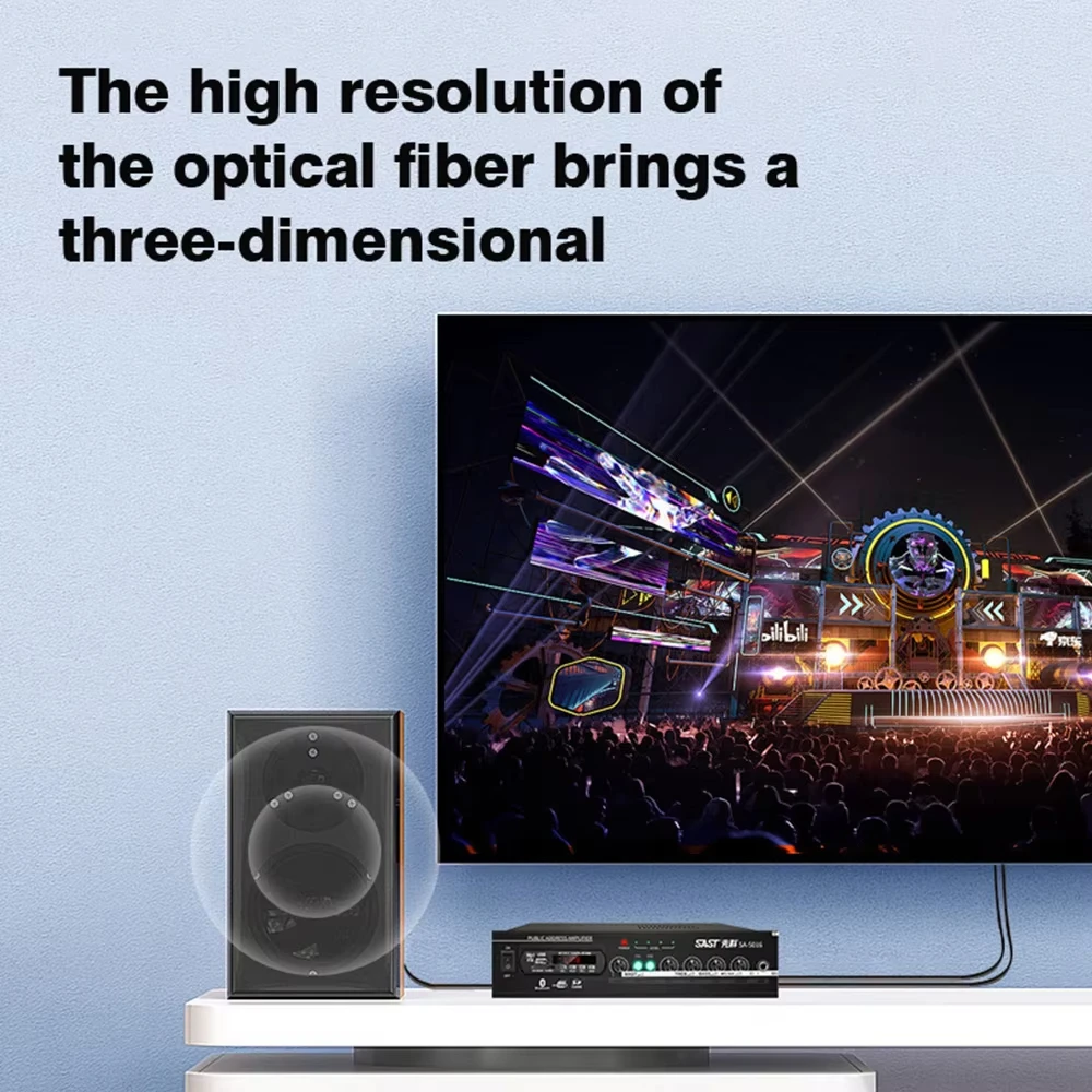 مقسم صوت بصري رقمي 1 في 2 خارج كابل من الألياف الضوئية Toslink 1 ذكر إلى 2 ذكر لنظام ستيريو المسرح المنزلي #5