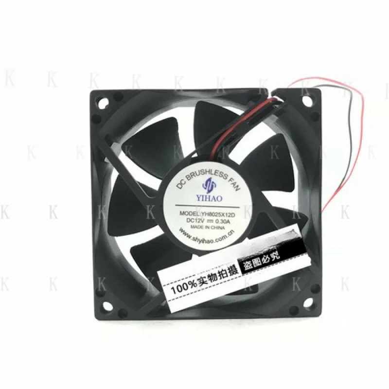 

C ДЛЯ YIHAO Вентилятор постоянного тока 8025 8 см YH8025X12D 12 В 0,30 А 2-проводной охлаждающий вентилятор постоянного тока