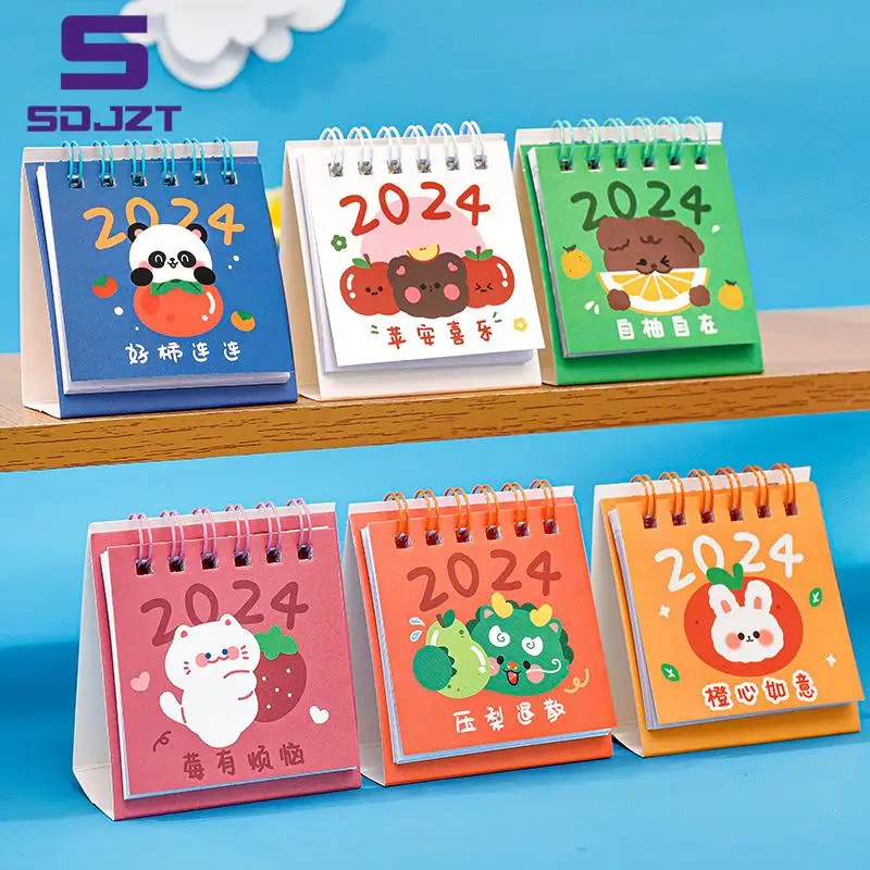 2024 Desktop Small Table Calendar Student Desktop Small Decoration Daily Clock In Self Discipline Small Calendar