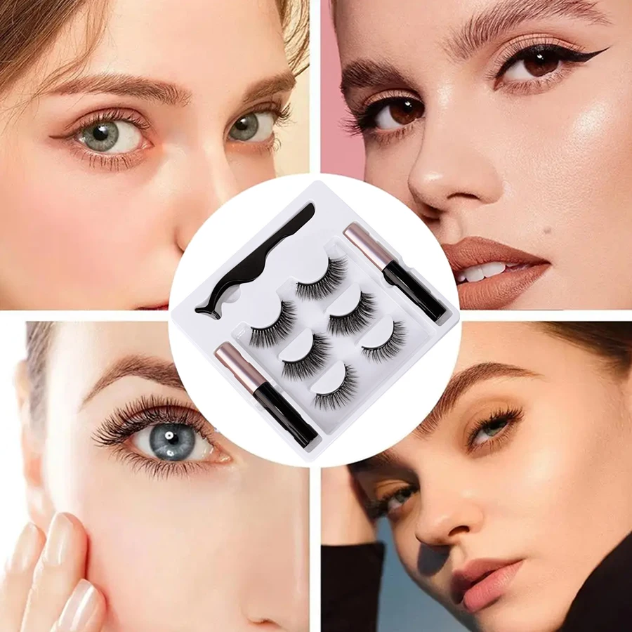 3 أزواج من أقلام تحديد العيون المغناطيسية للرموش الصناعية، قلم كحل لزج مجعد، مناسب لمكياج مسرح الحفلات والمهرجانات #5