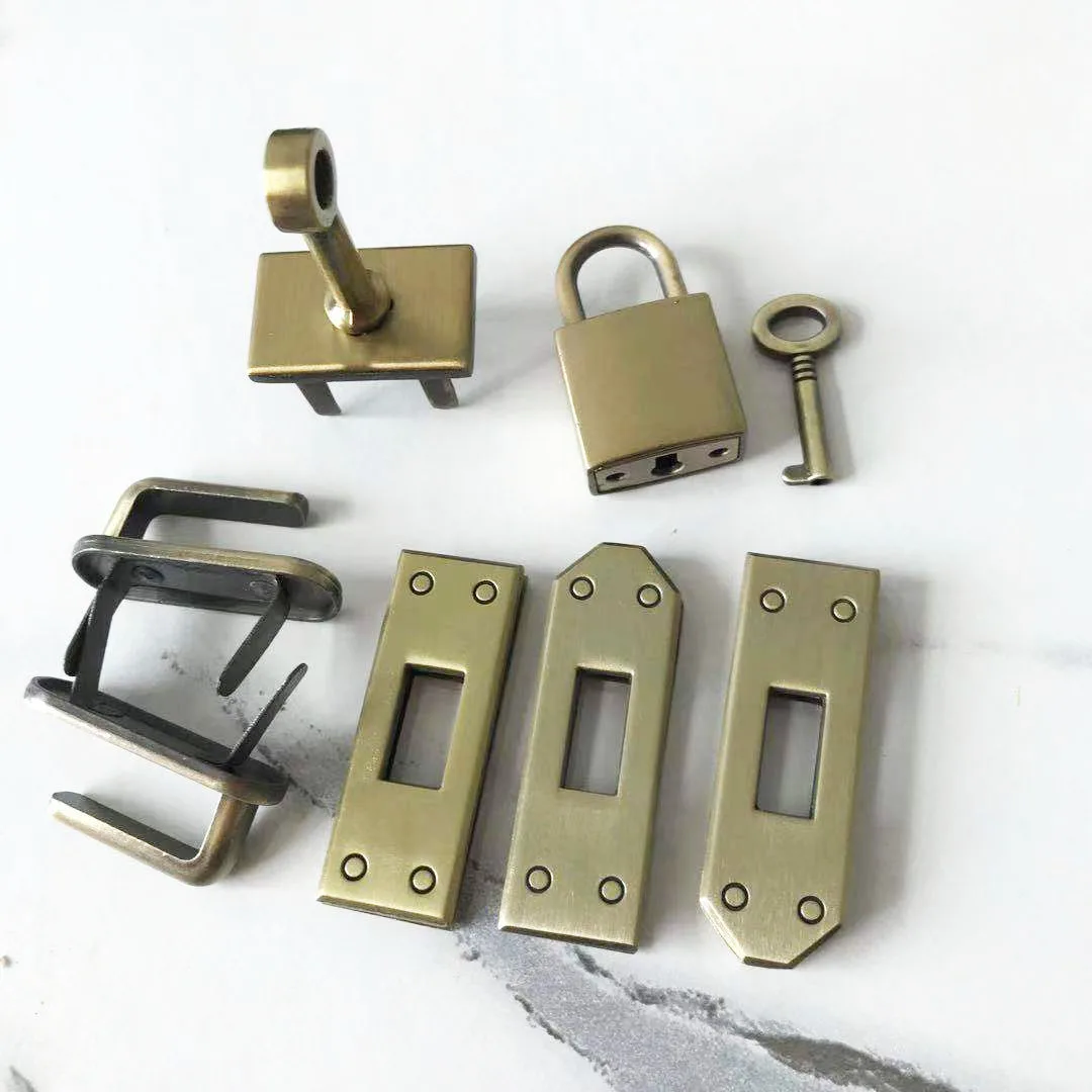 7pcs/set 45mm 4 Colors Metal Bag Lock Hardware Accessories Women's Handbag Swivel Clasp Lock Buckle DIY Part Leather Craft