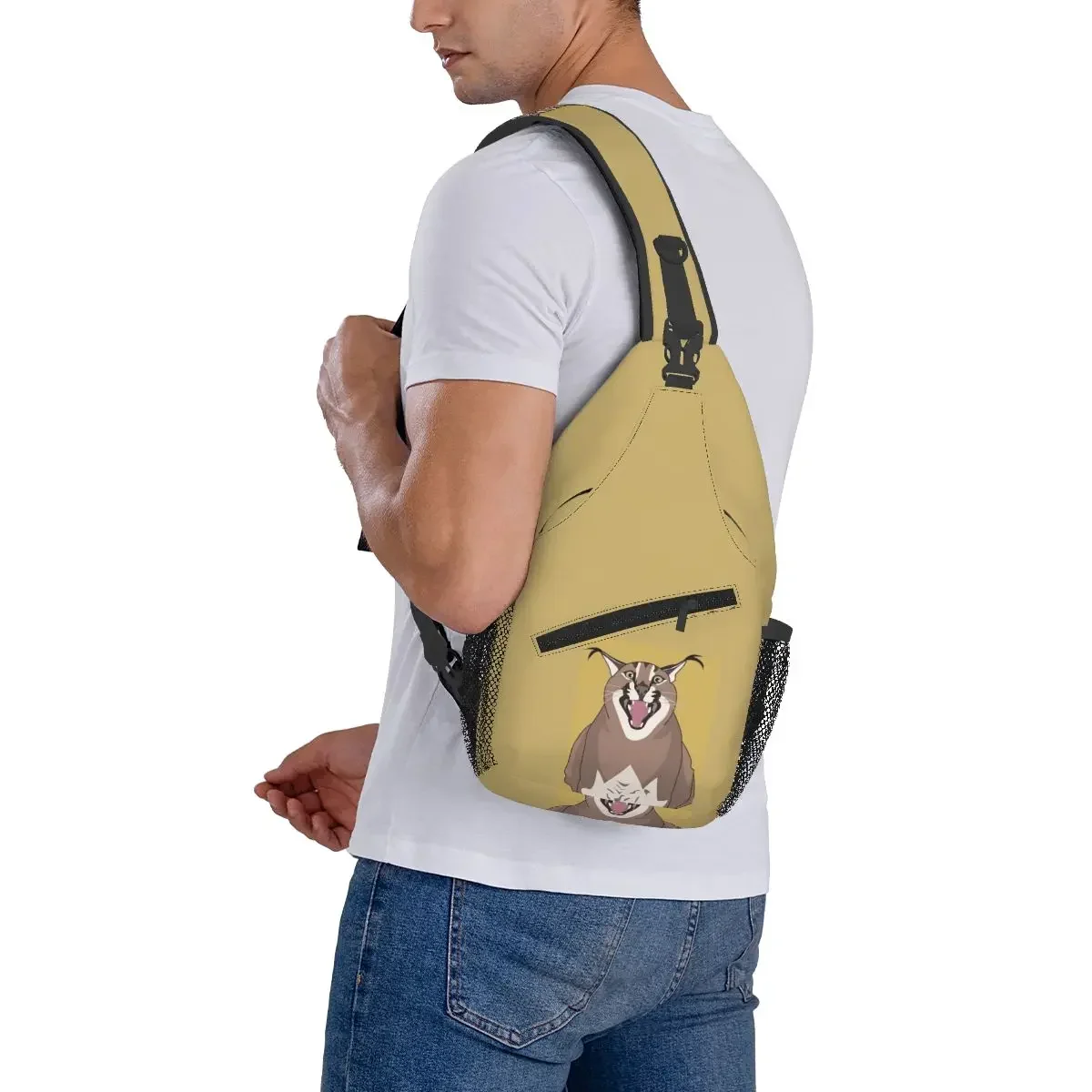 كبير Floppa Gosha Karr AAA حقيبة صدر للرجال الرجال الرافعة Crossbody على ظهره حقيبة صدر للرجال السفر المشي لمسافات طويلة Daypack حقيبة كتف