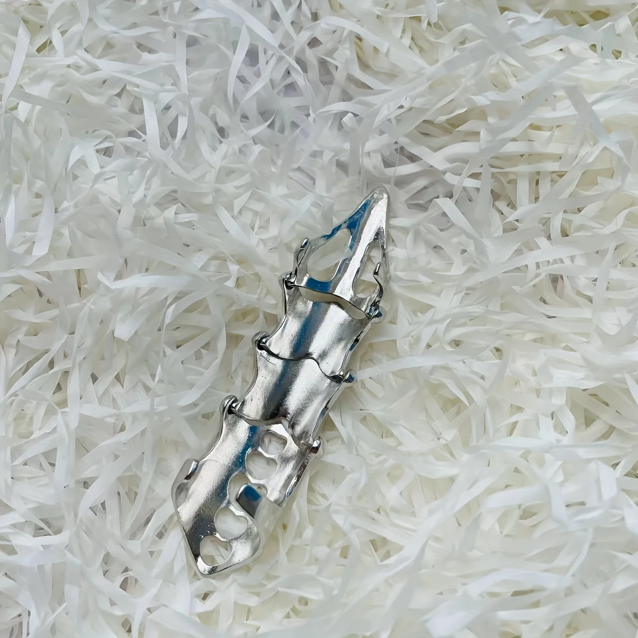 Finger Ring Gift Box 2pcs Set Joker Girl Cos Halloween Dangan Ronpa Gothic Danganronpa Celestia Ludenberg Punk Finger Bone Ring image 4