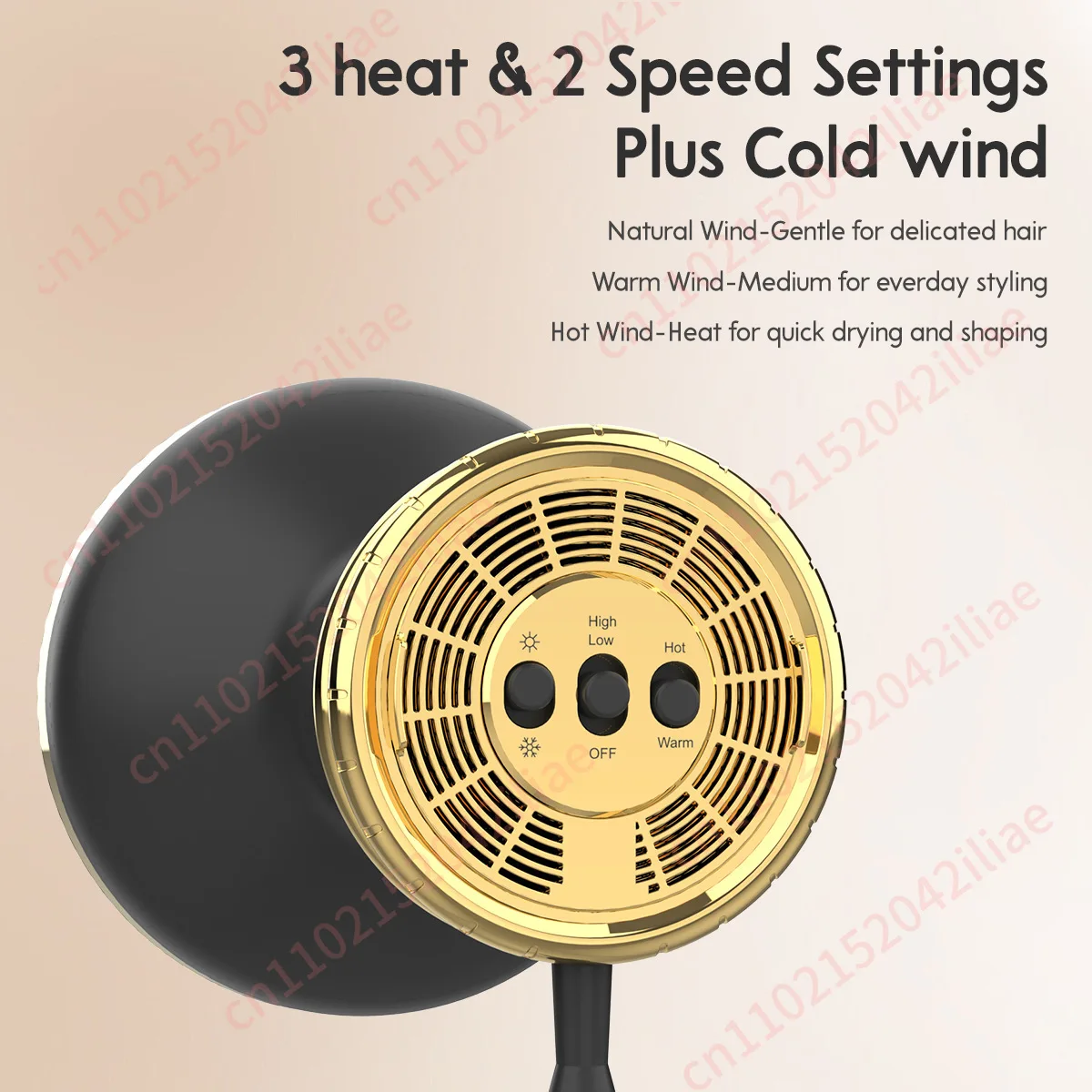 Auto Curl Diffuser Hair Dryer - Advanced Blow Dryer Attachment for Voluminous Curls view 3