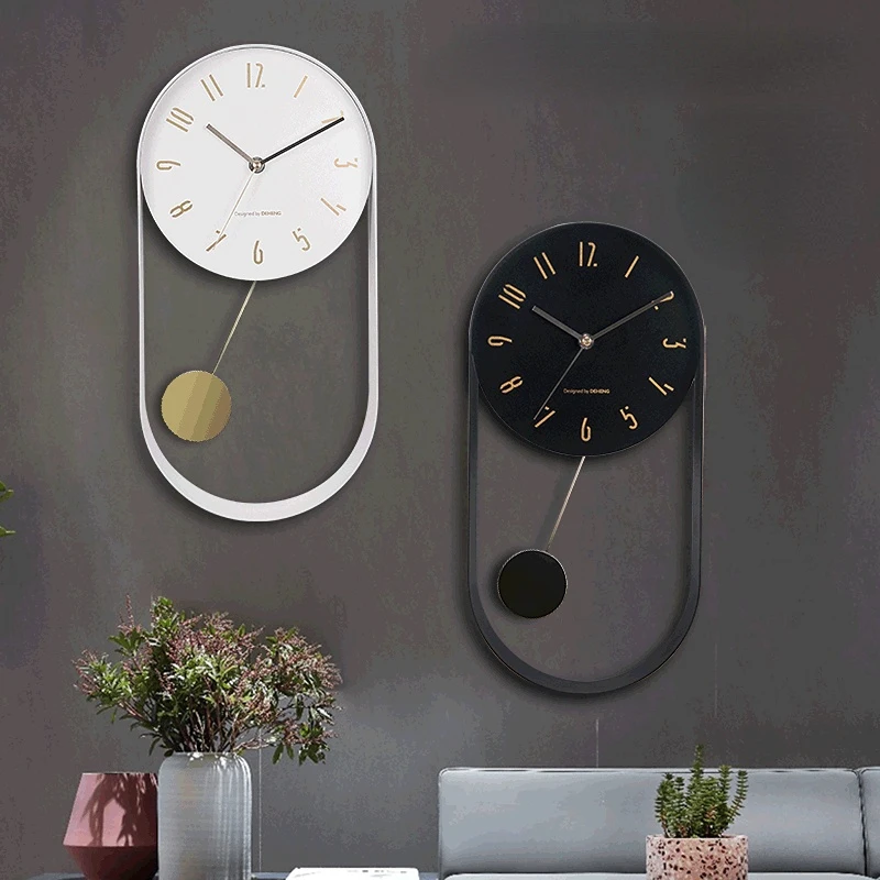 16 inch iron swing clock modern style simple metal living room wall wholesale