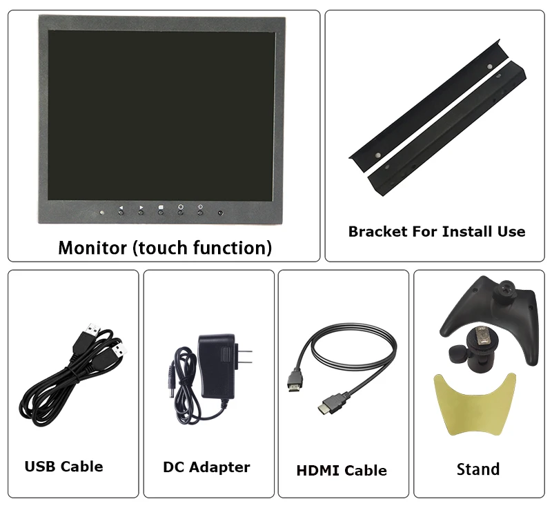 Open Frame Touch Screen Monitor 9.7 Inch 1024*768 4:3 Ratio Industrial Display With BNC HDMI VGA AV USB For Automation Equipment