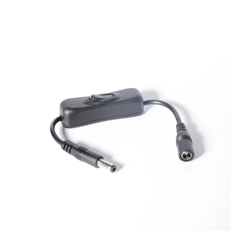 Interruptor liga/desliga em linha com cabo de alimentação macho fêmea 5.5x2.5mm conector dc interruptor de fio jack 5v 12v 24v para luz de tira led cctv