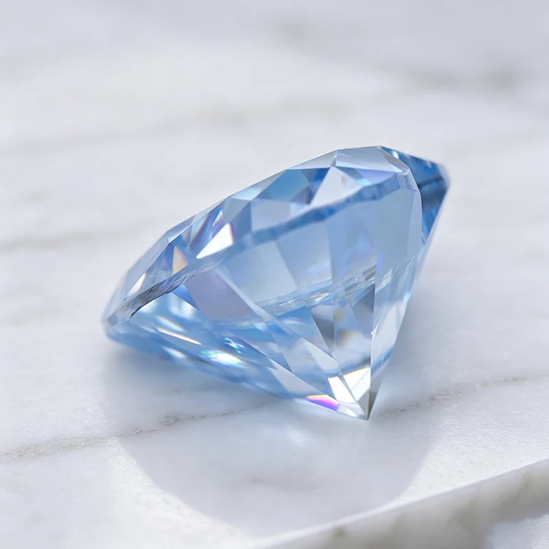 Moissanit-Stein in Eisblauer Farbe, Herzschliff, Laborgezüchteter Edelstein für DIY-Charms und Schmuckherstellung, Besteht Diamanttester mit Zertifikat – Detail 4