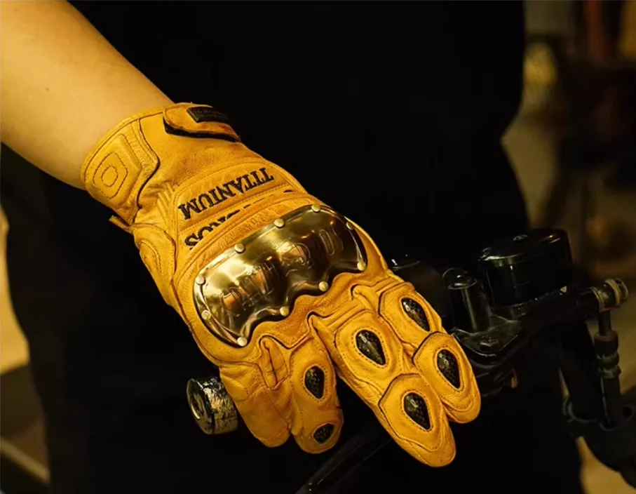 

Uglybros Retro Leather Motorcycle Gloves Unisex Protective Shell Windproof Outdoor Riding Gloves Motorbike Summer And Winter