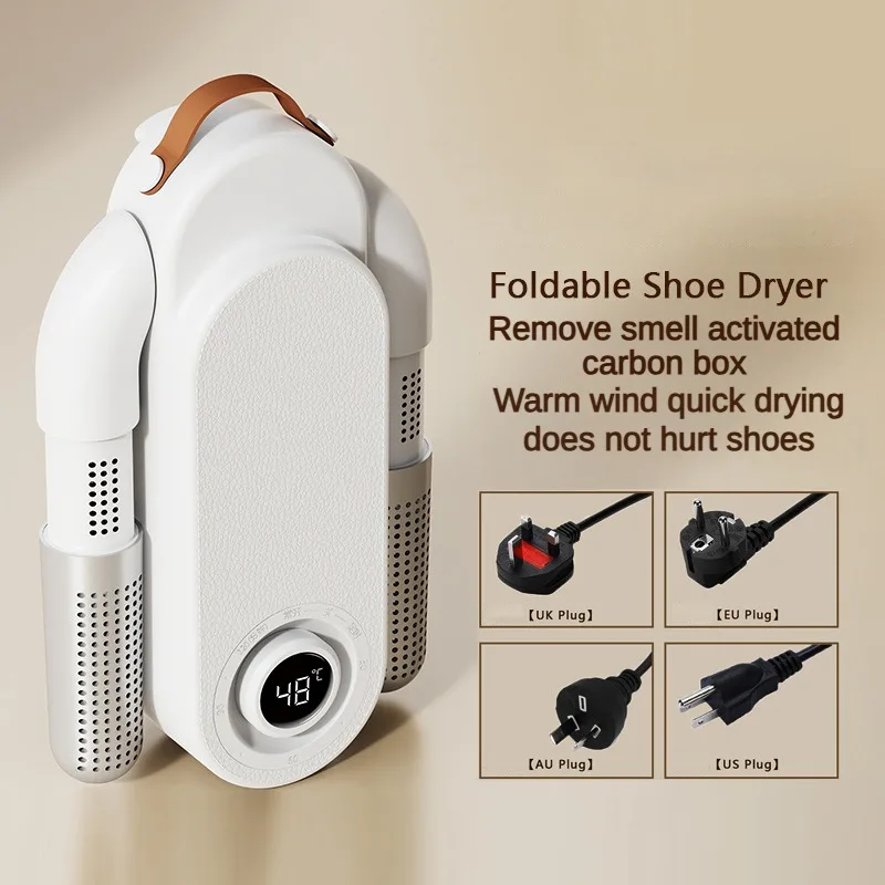 Folding Shoe And Sock Boot Dryer Machine Quick-Drying Activated Charcoal Anti-Bacteria Deodorizing Timer Constant Temperature