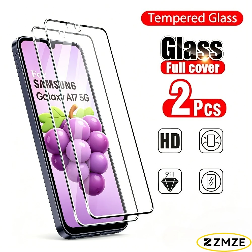 

2Pcs Ultra Clear Screen Protector for Samsung Galaxy A17 A25 A26 A35 A36 A37 A55 A57 A56 A53 A16 A17 9H Hardness Tempered Glass