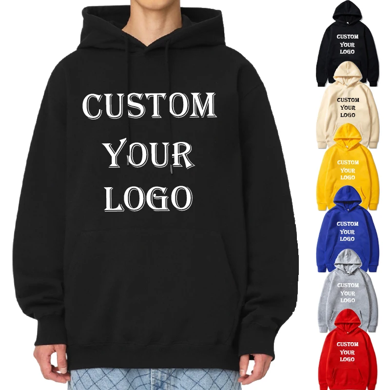 

Custom Hoodies Black Sweatshirts Your Own Design Multicolor Logo Fashion Men Women Y2k Tops Streetwear DIY Printing Sweatshirt