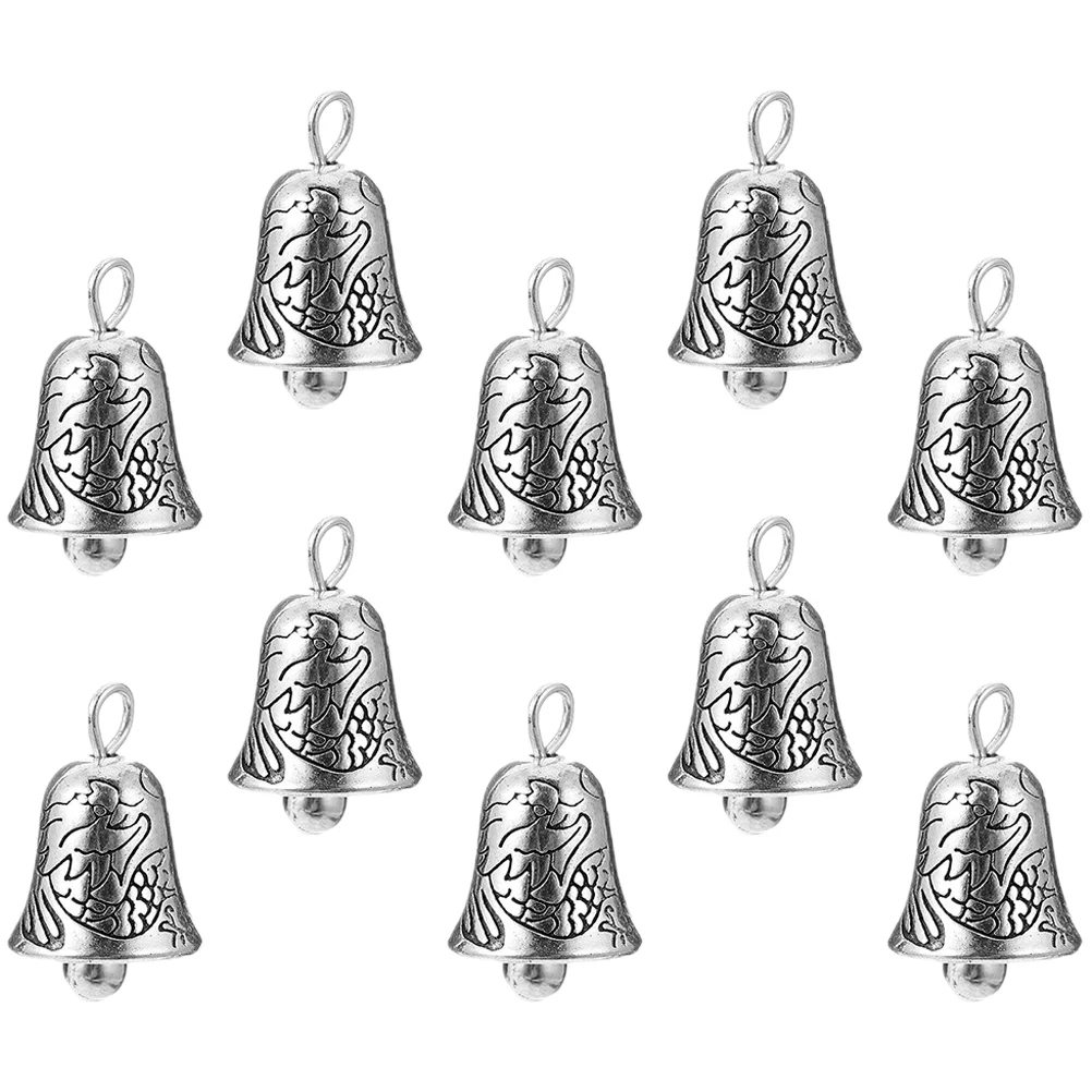 10 Pcs Mini Bell Pendant Alloy Craft Charms Small Hanging Bells Wind Chime Diy Jewelry Accessories Keychain Bag