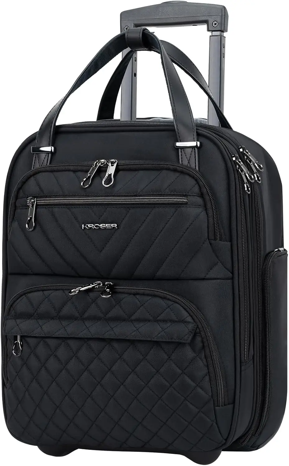 

16 Inch Underseat Carry On Luggage Lightweight Travel Suitcase with Laptop Compartment, Black