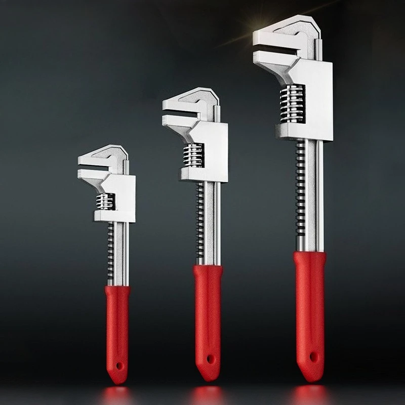15-Inch F-Type Adjustable Wrench, Multi-Function Pipe Wrench with Large Opening for Plumber & Auto Repair