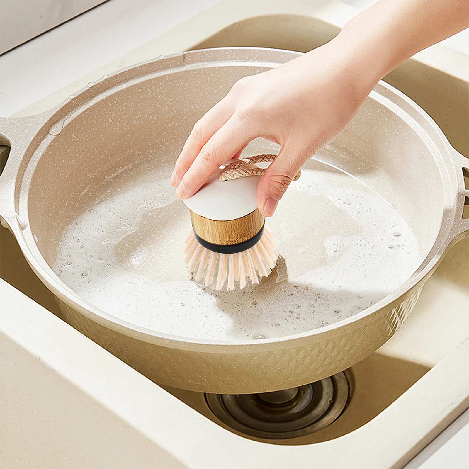 

Dishwashing Brush Head Replacement Part Cleaning for Scrubber Plastic Attachment