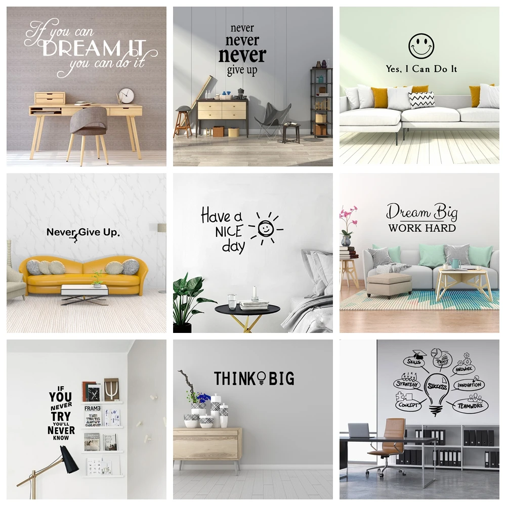 1 pc nice meaningful words Wall Sticker Pvc Wall Stickers Wall Art Wall Paper For Living Room Kids Room Waterproof Wall Art