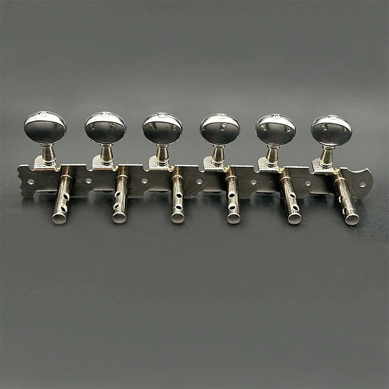 6R6L Stainless Guitar Tuning Peg Machine Heads Tuners Button for Classic Folk Guitar Nickel Plated