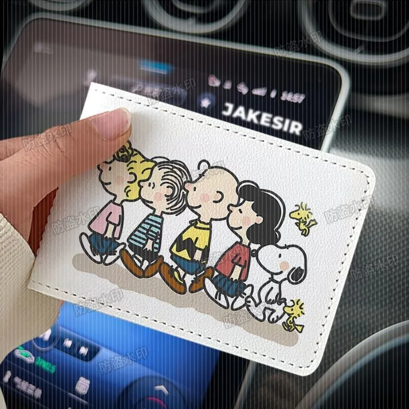 Snoopy Cartoon Personalized Protective Cover 2-in-1 Driving License Motor Vehicle Driving License Card Holder ID Leather Case