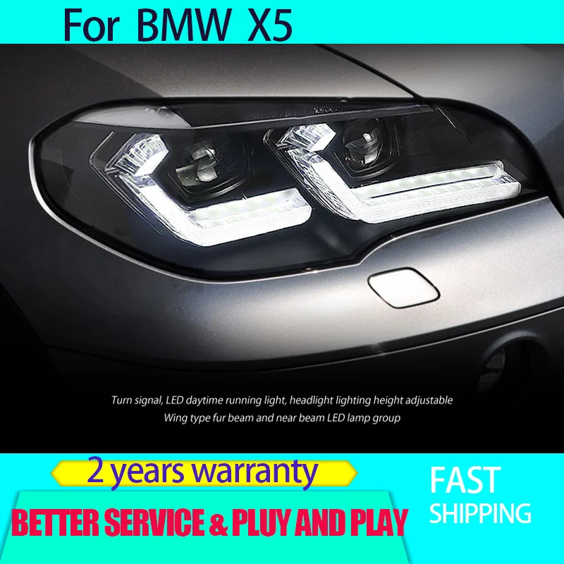 Car Styling for 2007-2013 BMW X5  E70  headligh LED laser lens daytime running light water steering