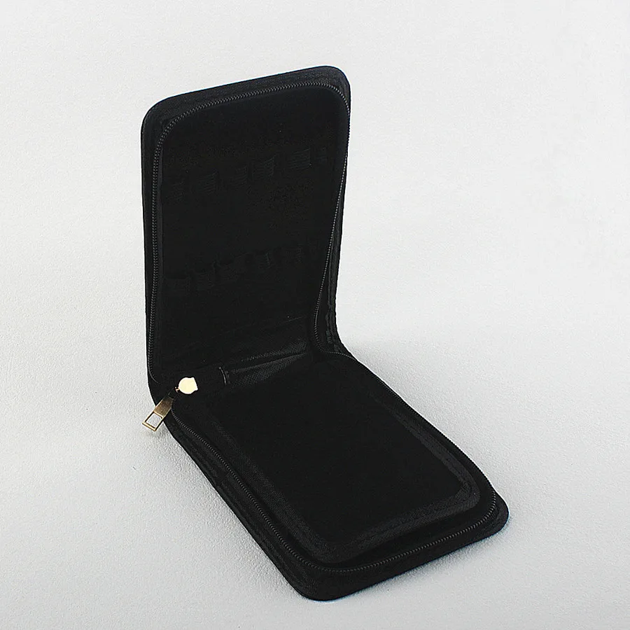 High Quality Top Great Black Brown Leather Pencil Case For 12 Fountain Or Roller Ball Pen Case